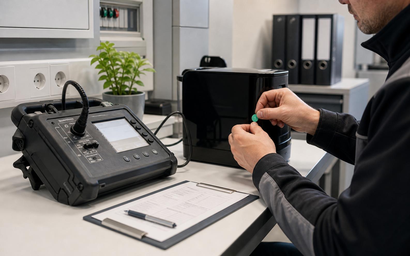 FMFK DGUV V3 Elektroprüfung mit Prüfgerät und Dokumentation